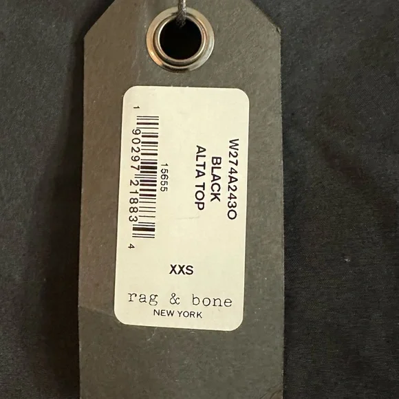 Rag & Bone Alta Cropped Knit Trim Blouse - Picture 4 of 7